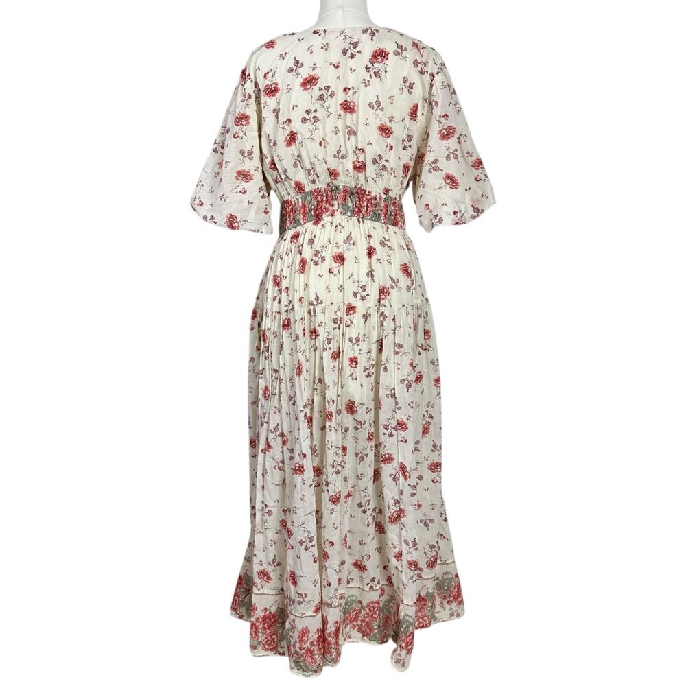 Free People Lysette Maxi Dress in Tea Combo Large Bohemian Gypsy Indian Cotton - Picture 9 of 13